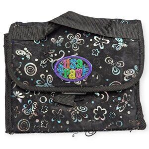 Lisa Frank Black Iridescent Floral & Butterfly Insulated Lunch Bag Y2K